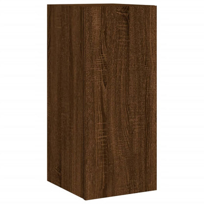 6 Piece TV Wall Cabinets with LED Lights Brown Oak