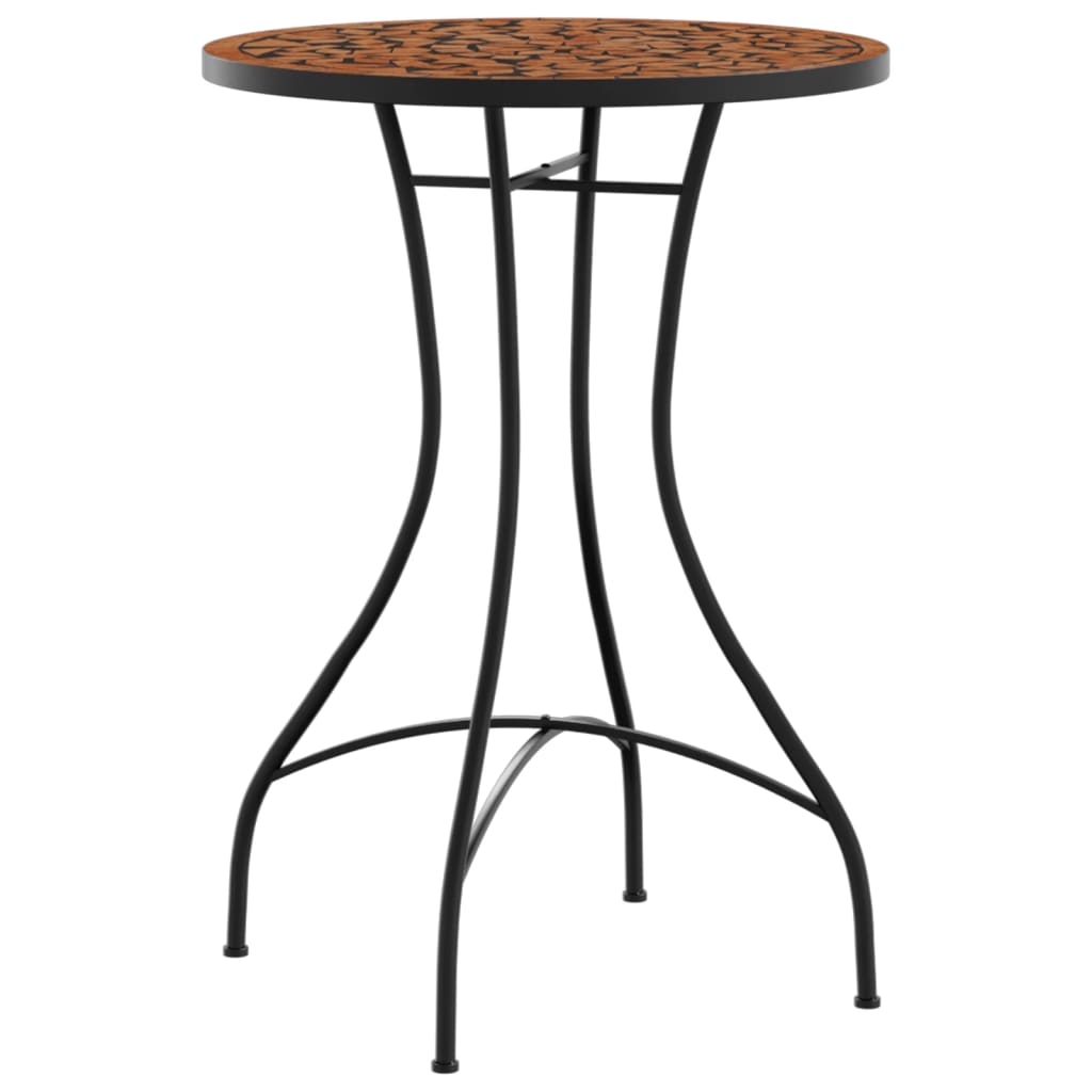 Mosaic Bistro Table Terracotta Ø50x70 cm Ceramic