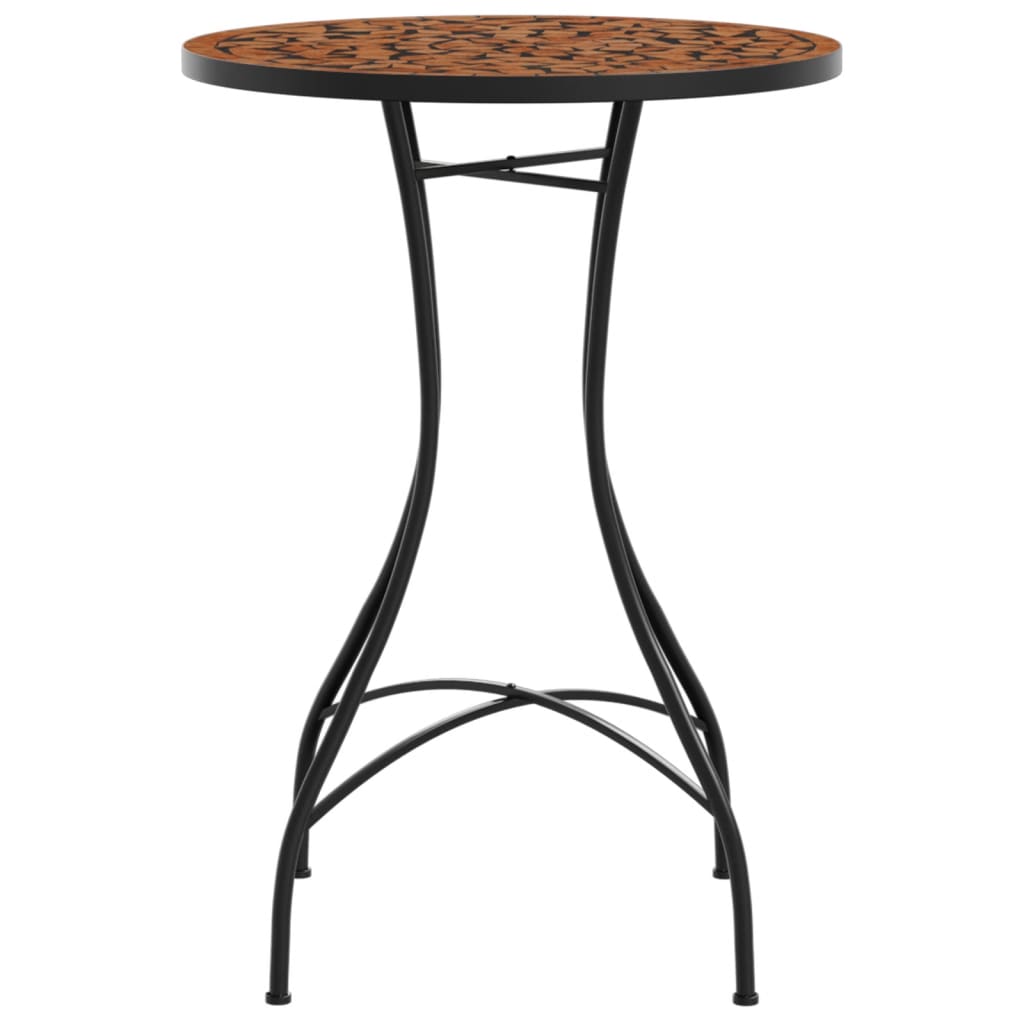 Mosaic Bistro Table Terracotta Ø50x70 cm Ceramic