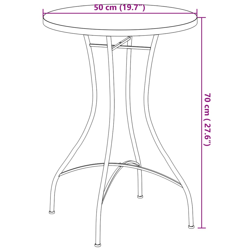 Mosaic Bistro Table Blue and White Ø50x70 cm Ceramic