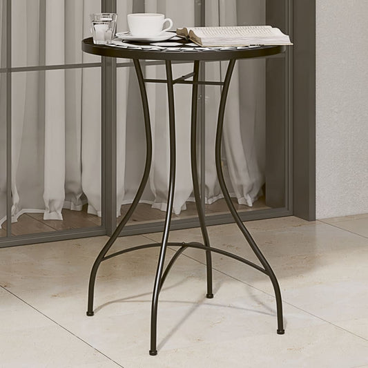 Mosaic Bistro Table Black and White Ø50x70 cm Ceramic