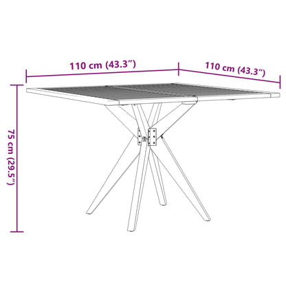 Garden Table Square 110x110x75 cm Solid Wood Acacia