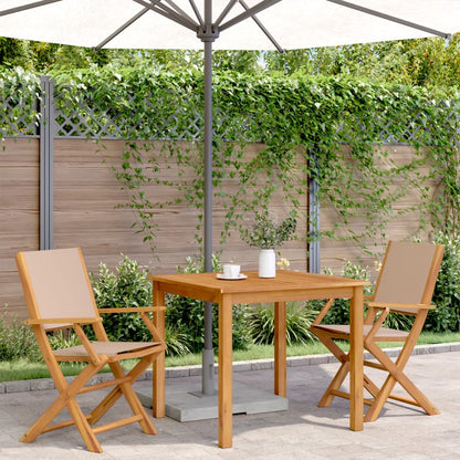 Garden Chairs 2 pcs Taupe Solid Wood Acacia and Fabric