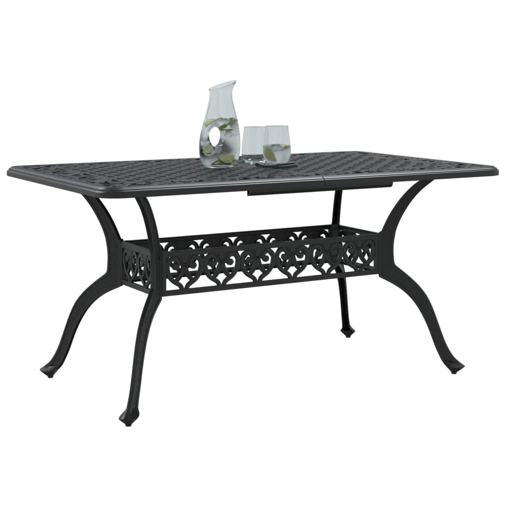 Garden Table Black 150x90x72 cm Cast Aluminium