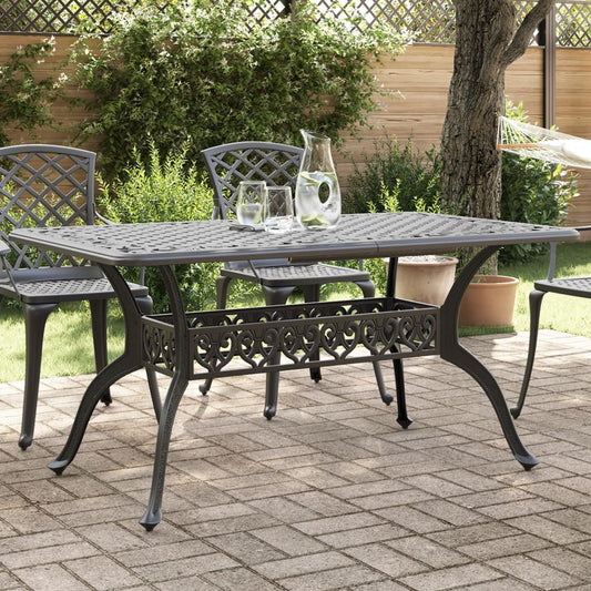 Garden Table Black 150x90x72 cm Cast Aluminium