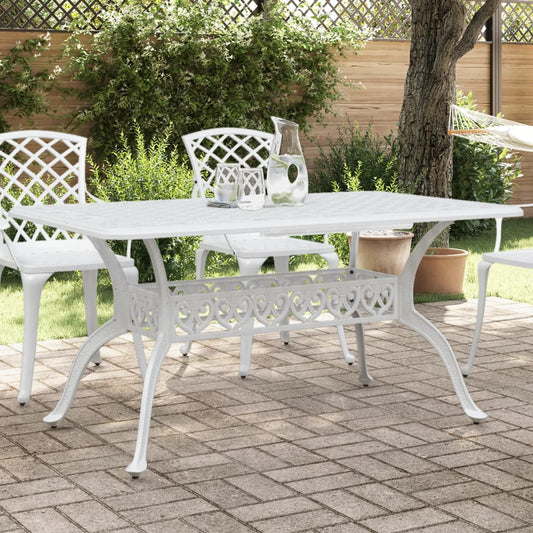 Garden Table White 150x90x72 cm Cast Aluminium