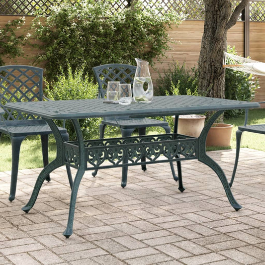 Garden Table Green 150x90x72 cm Cast Aluminium