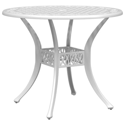 Garden Table White Ø90x75 cm Cast Aluminium