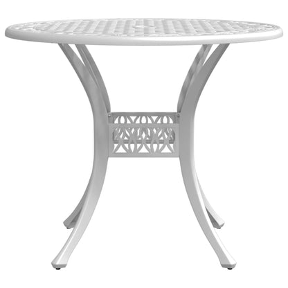 Garden Table White Ø90x75 cm Cast Aluminium