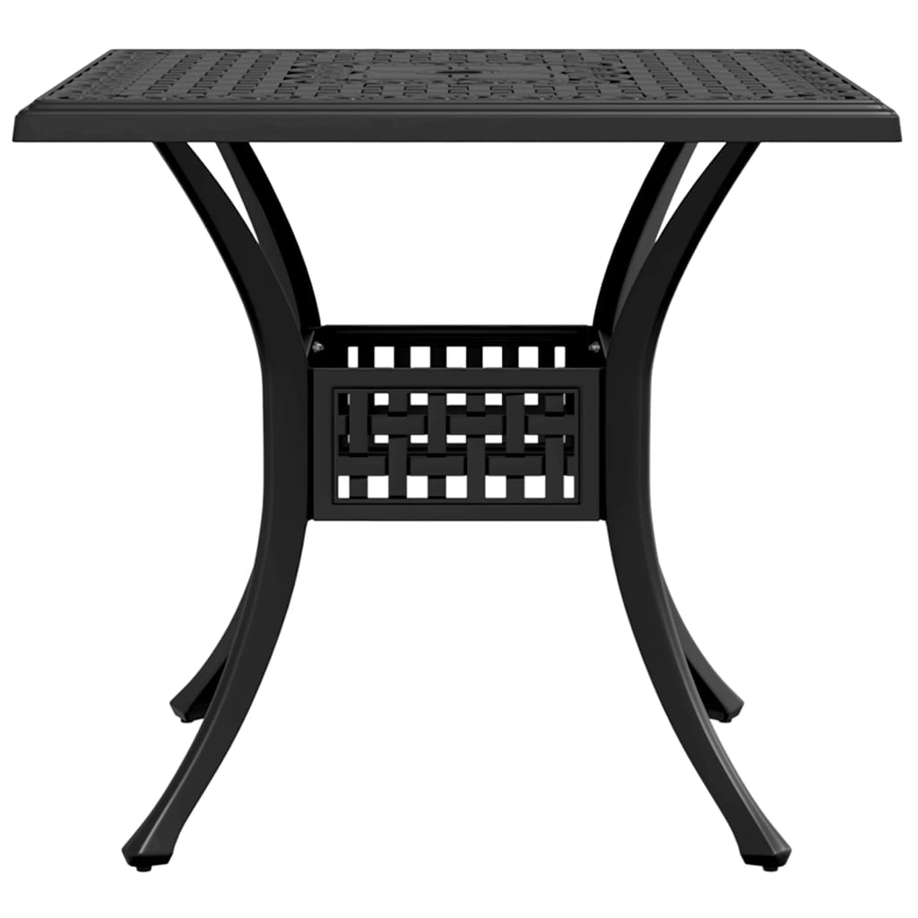 Garden Table Black 80x80x75 cm Cast Aluminium