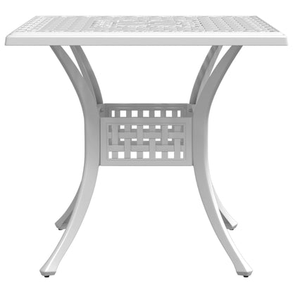 Garden Table White 80x80x75 cm Cast Aluminium