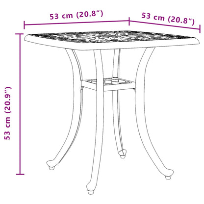 Garden Table Bronze 53x53x53 cm Cast Aluminium