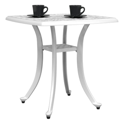 Garden Table White 53x53x53 cm Cast Aluminium