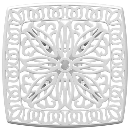 Garden Table White 53x53x53 cm Cast Aluminium