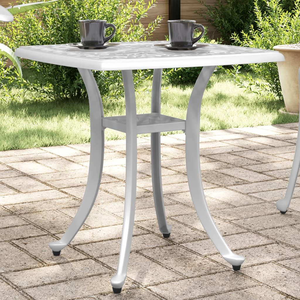 Garden Table White 53x53x53 cm Cast Aluminium