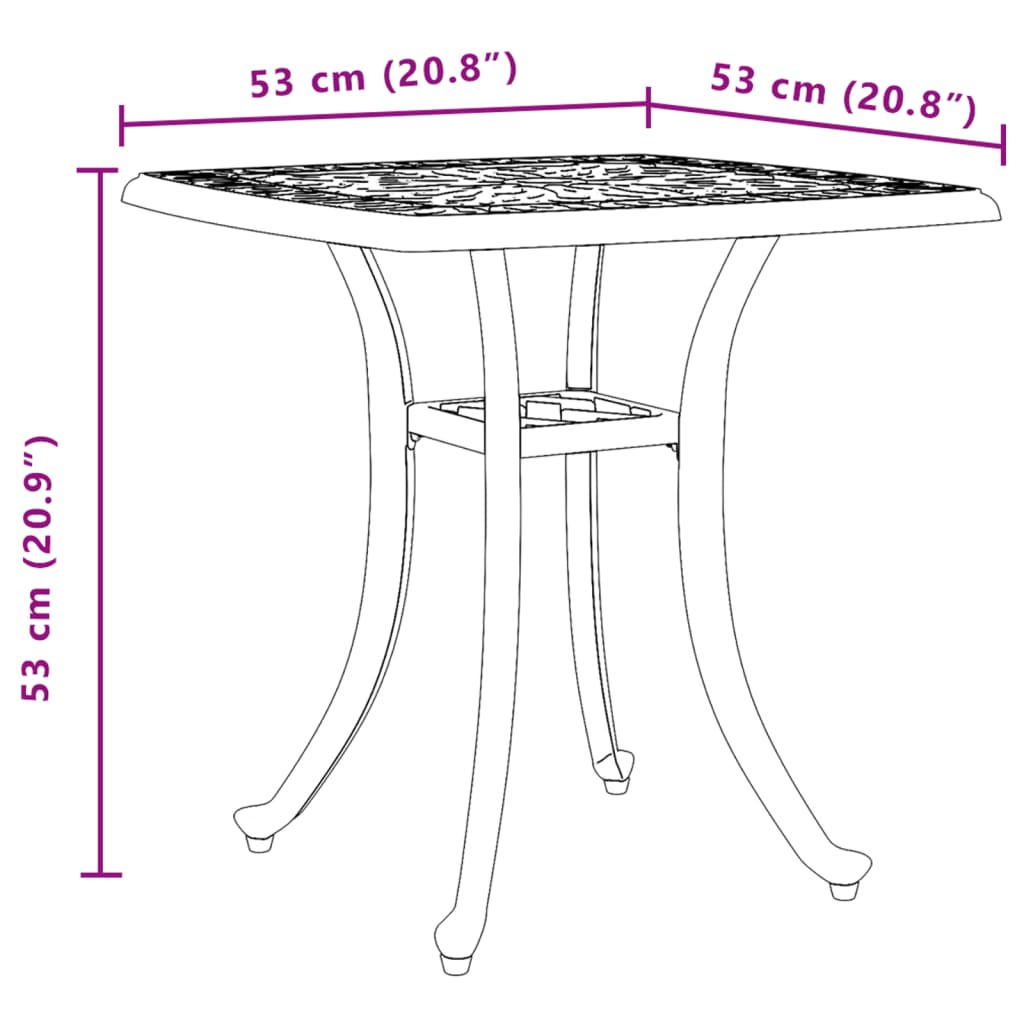 Garden Table Green 53x53x53 cm Cast Aluminium