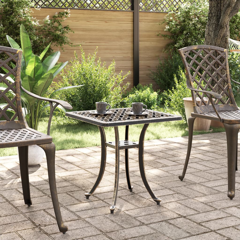 Garden Table Bronze 53x53x53 cm Cast Aluminium