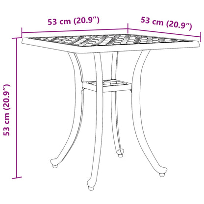 Garden Table Bronze 53x53x53 cm Cast Aluminium