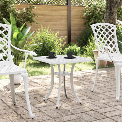 Garden Table White 53x53x53 cm Cast Aluminium