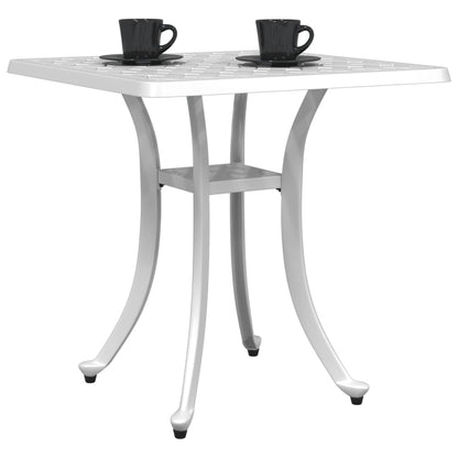 Garden Table White 53x53x53 cm Cast Aluminium