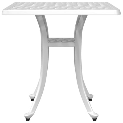 Garden Table White 53x53x53 cm Cast Aluminium