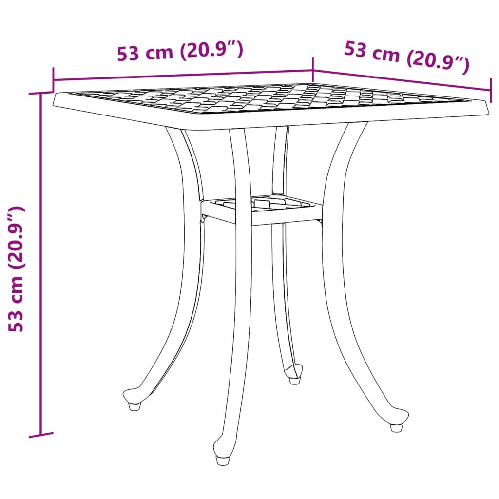 Garden Table White 53x53x53 cm Cast Aluminium