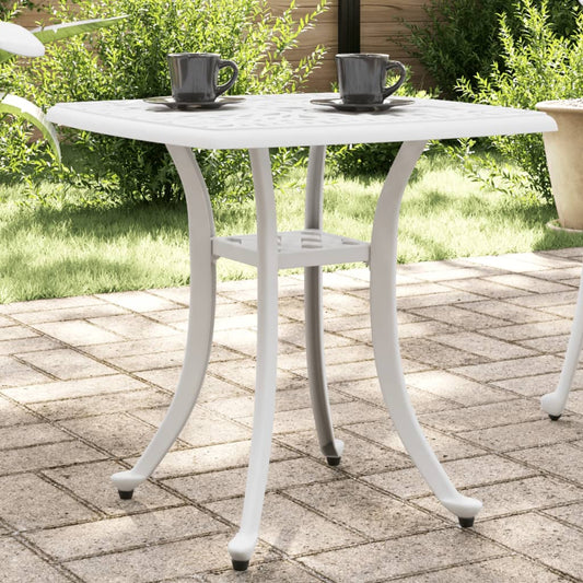 Garden Table White 53x53x53 cm Cast Aluminium