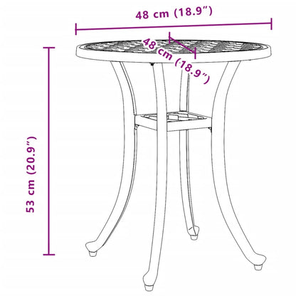 Garden Table Black Ø48x53 cm Cast Aluminium