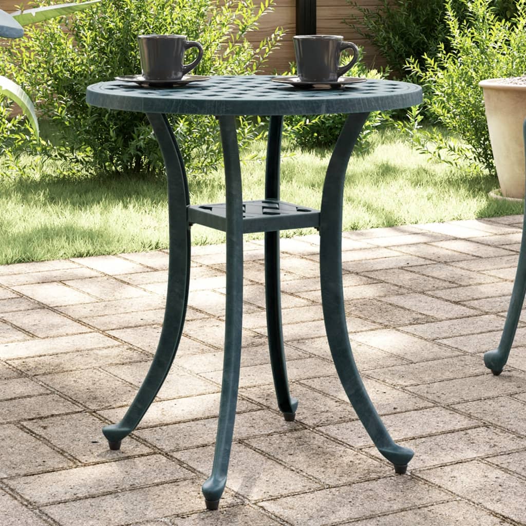 Garden Table Green Ø48x53 cm Cast Aluminium