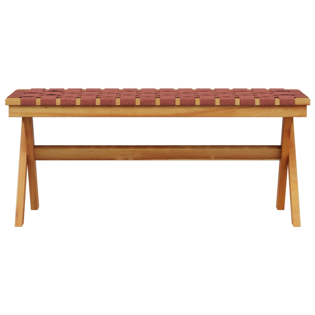 Garden Bench Red Solid Wood Acacia and Fabric