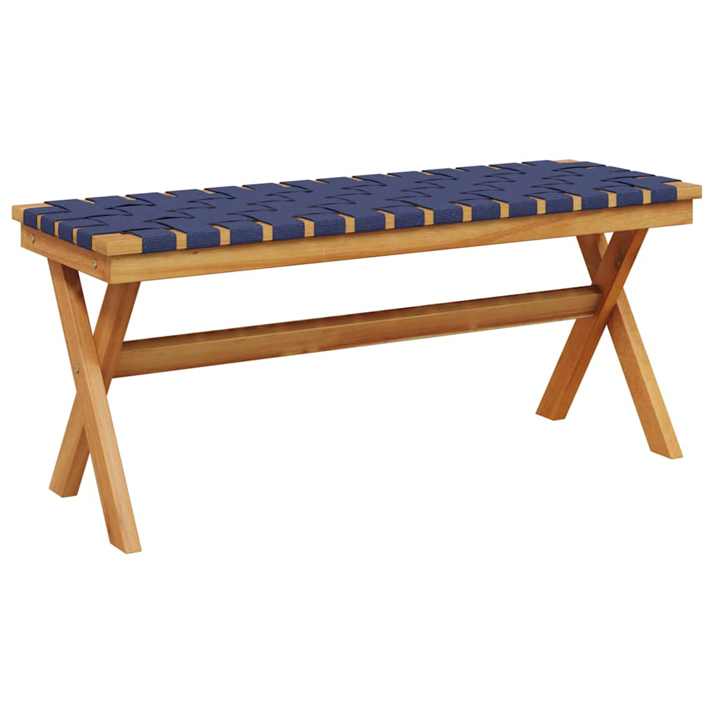 Garden Bench Dark Blue Solid Wood Acacia and Fabric