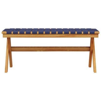 Garden Bench Dark Blue Solid Wood Acacia and Fabric