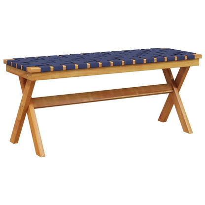 Garden Bench Dark Blue Solid Wood Acacia and Fabric