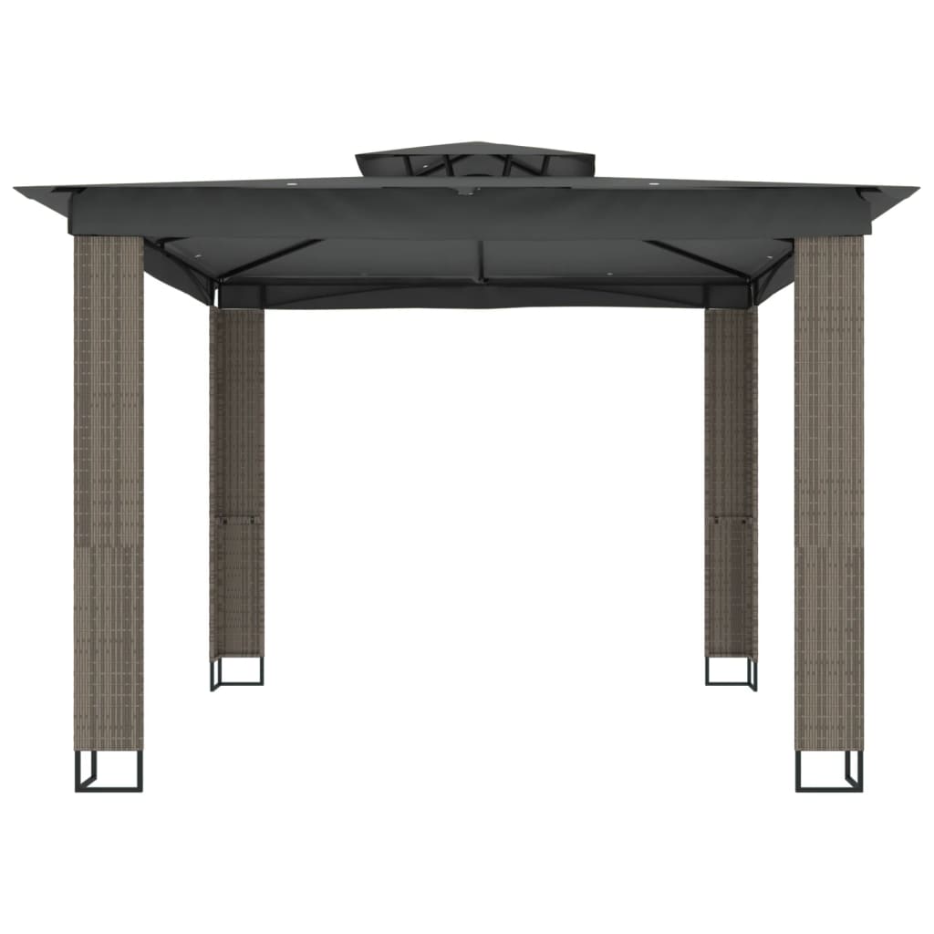 Gazebo with Double Roof Anthracite 2.94x2.94 m Steel