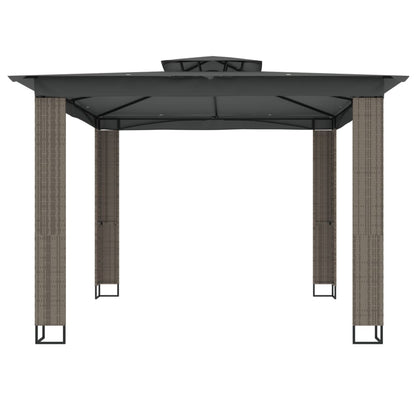 Gazebo with Double Roof Anthracite 2.94x2.94 m Steel