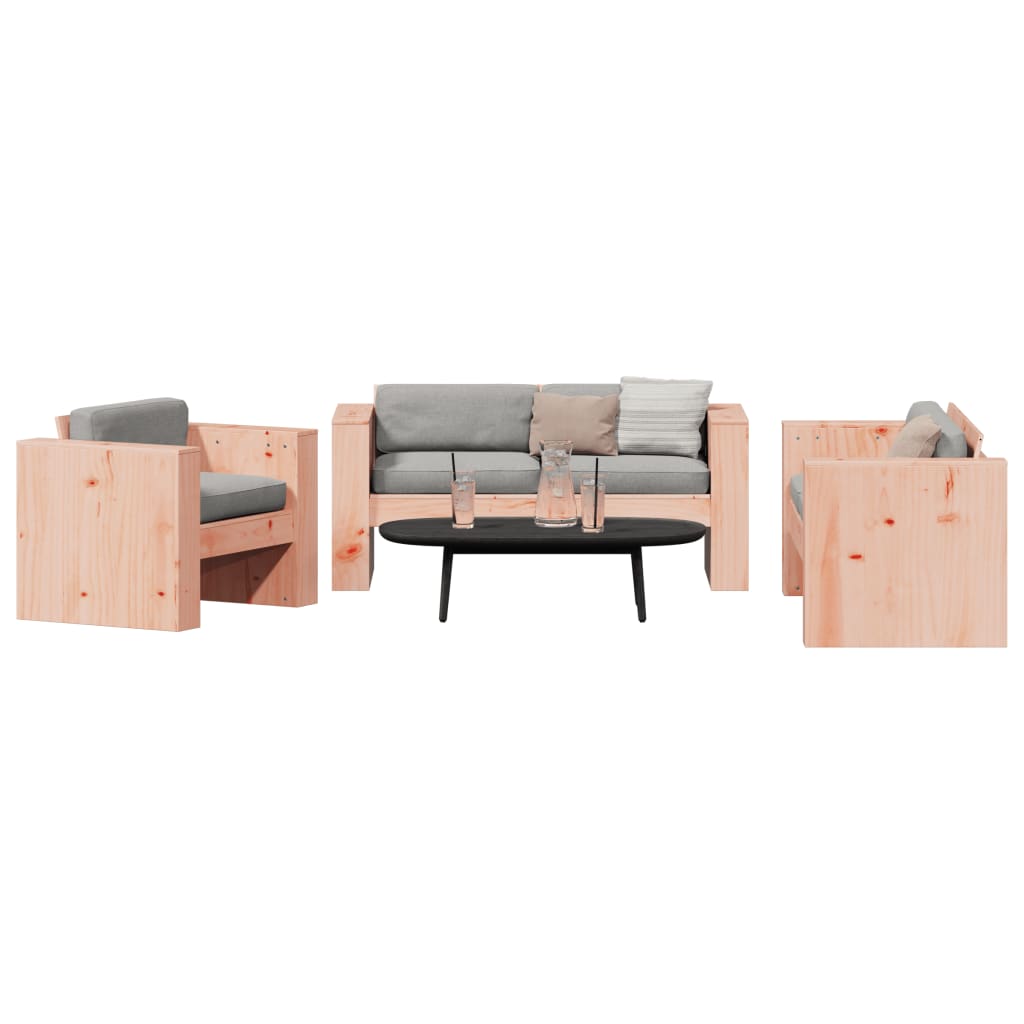 2 Piece Garden Lounge Set Solid Wood Douglas