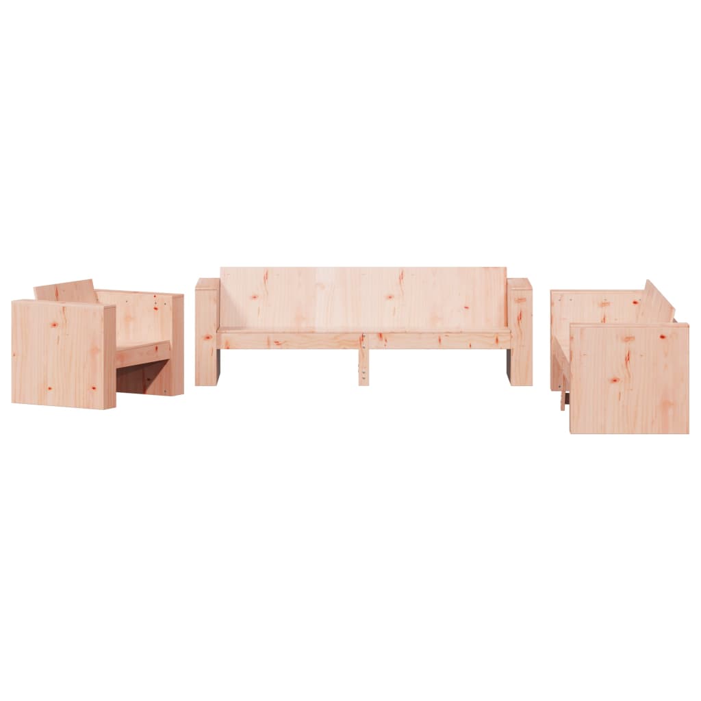 2 Piece Garden Lounge Set Solid Wood Douglas