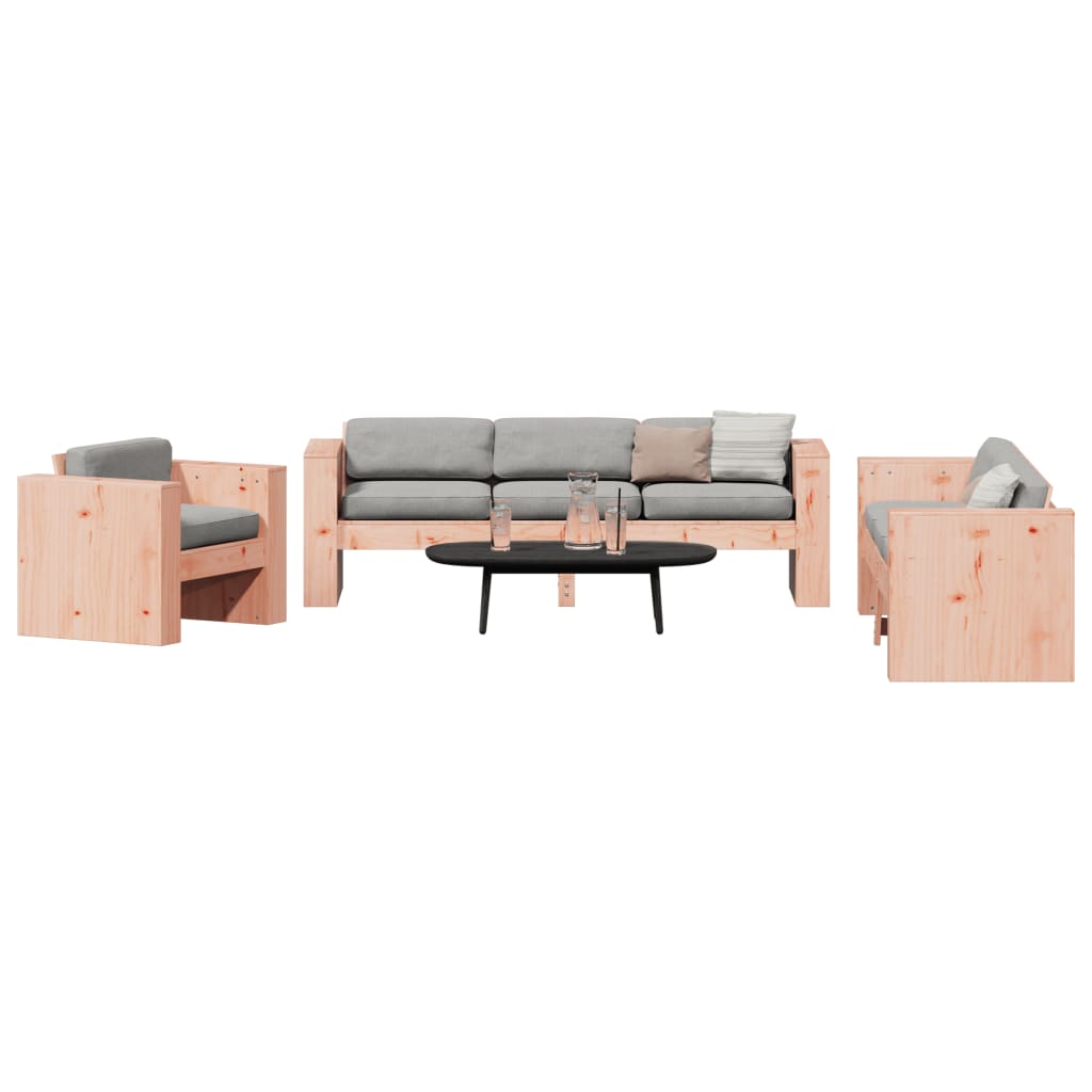 2 Piece Garden Lounge Set Solid Wood Douglas