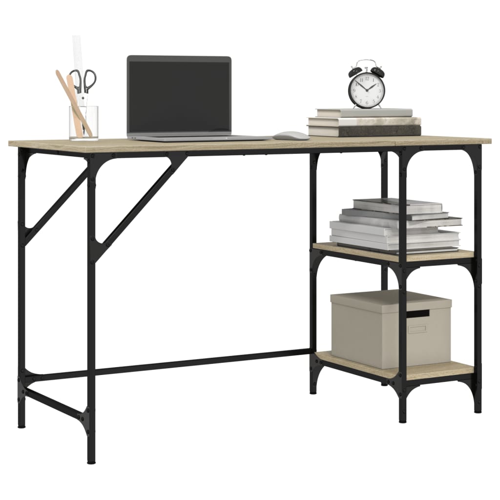 Desk Sonoma Oak 120x50x75 cm Metal and Engineered Wood