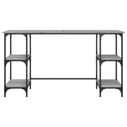 Desk Grey Sonoma 140x50x75 cm Metal and Engineered Wood