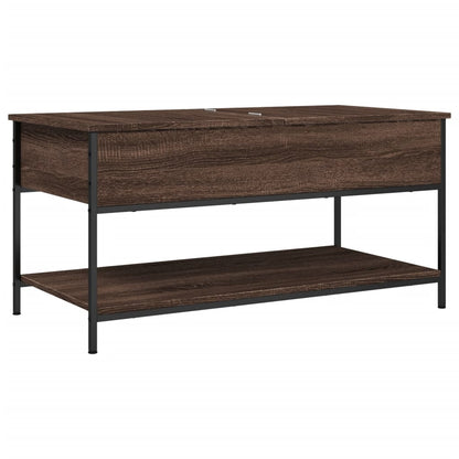 Coffee Table Brown Oak 100x50x50 cm Engineered Wood and Metal