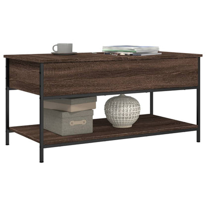 Coffee Table Brown Oak 100x50x50 cm Engineered Wood and Metal