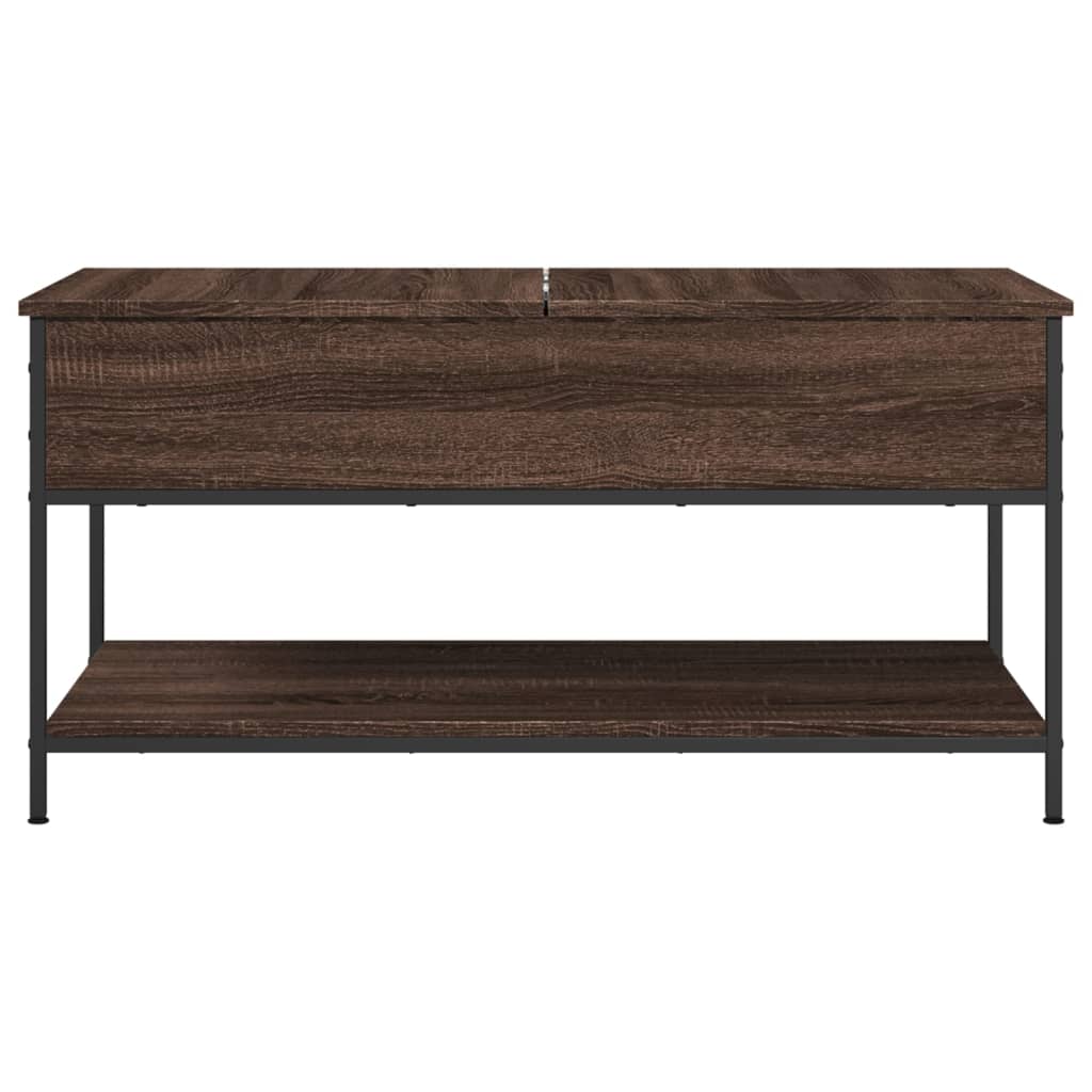 Coffee Table Brown Oak 100x50x50 cm Engineered Wood and Metal