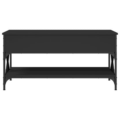 Coffee Table Black 100x50x50 cm Engineered Wood and Metal