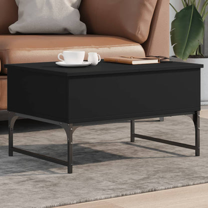 Coffee Table Black 70x50x40 cm Engineered Wood and Metal