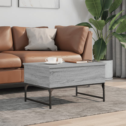 Coffee Table Grey Sonoma 70x50x40 cm Engineered Wood and Metal