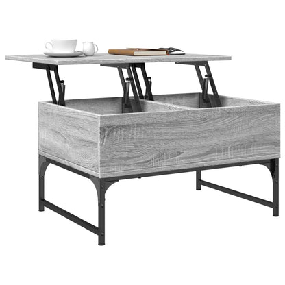 Coffee Table Grey Sonoma 70x50x40 cm Engineered Wood and Metal