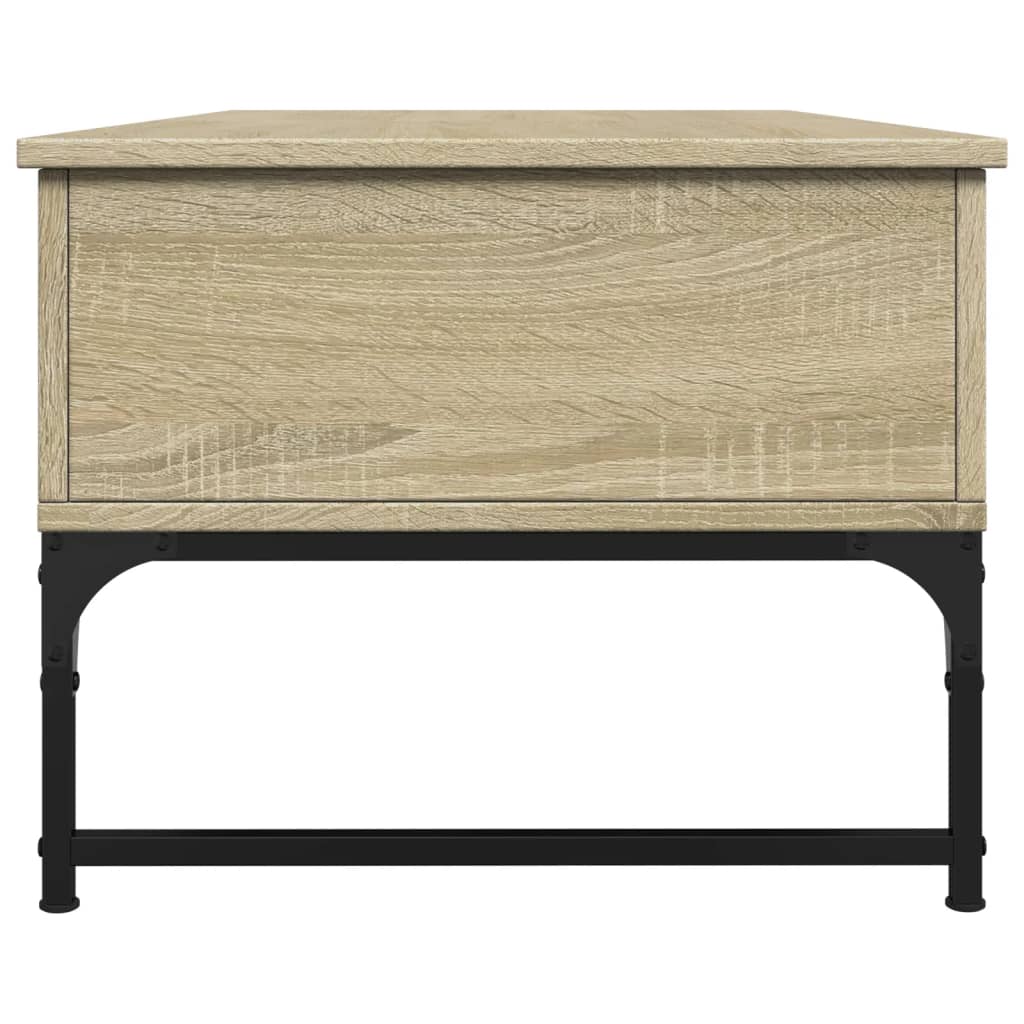 Coffee Table Sonoma Oak 100x50x40 cm Engineered Wood and Metal