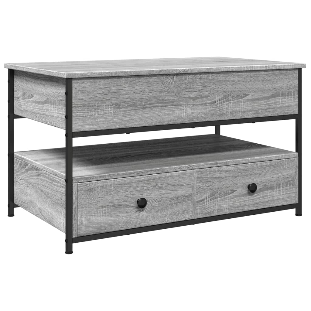 Coffee Table Grey Sonoma 85x50x50 cm Engineered Wood and Metal