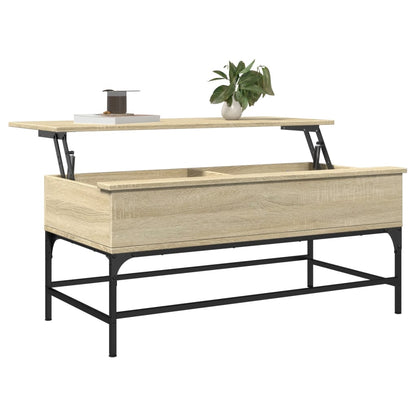 Coffee Table Sonoma Oak 100x50x45 cm Engineered Wood and Metal